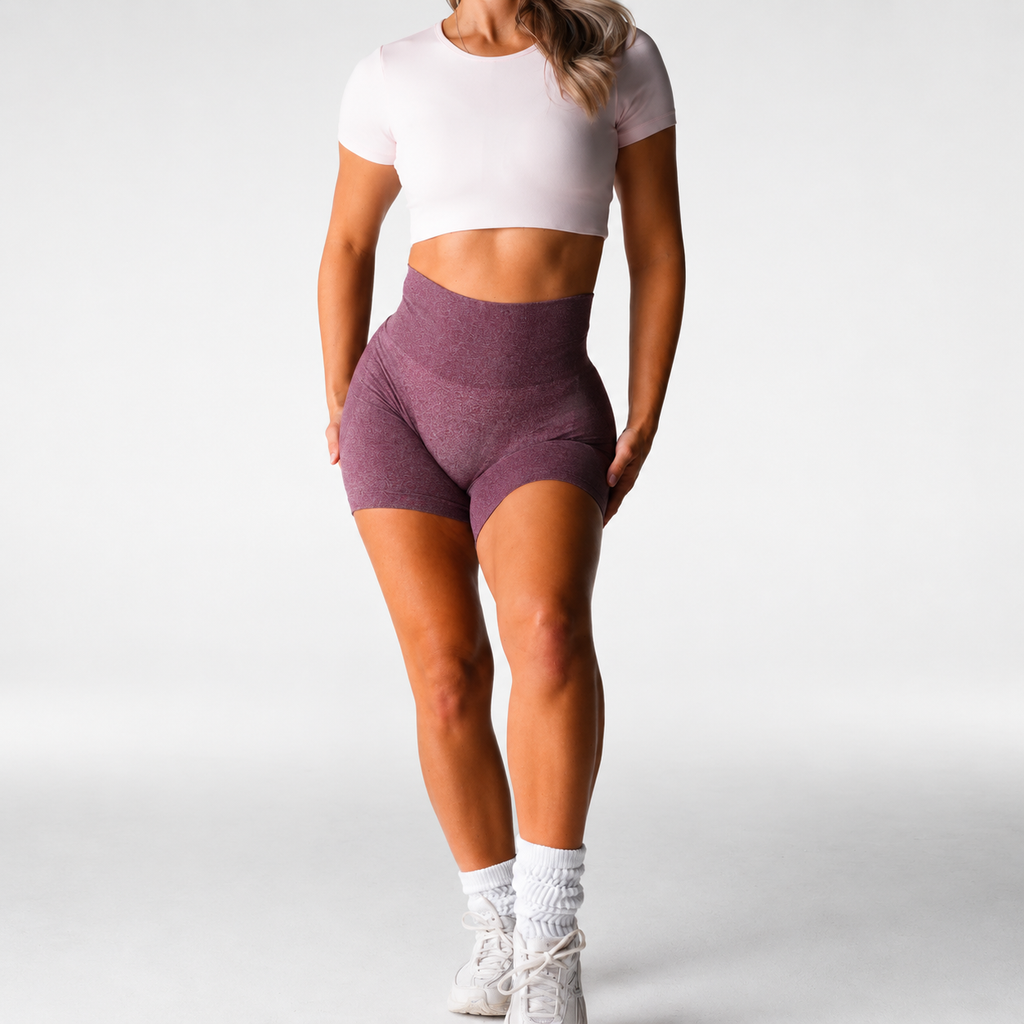 Conjunto Top e Shorts Essence Aevla (Rose e Rose Escuro)