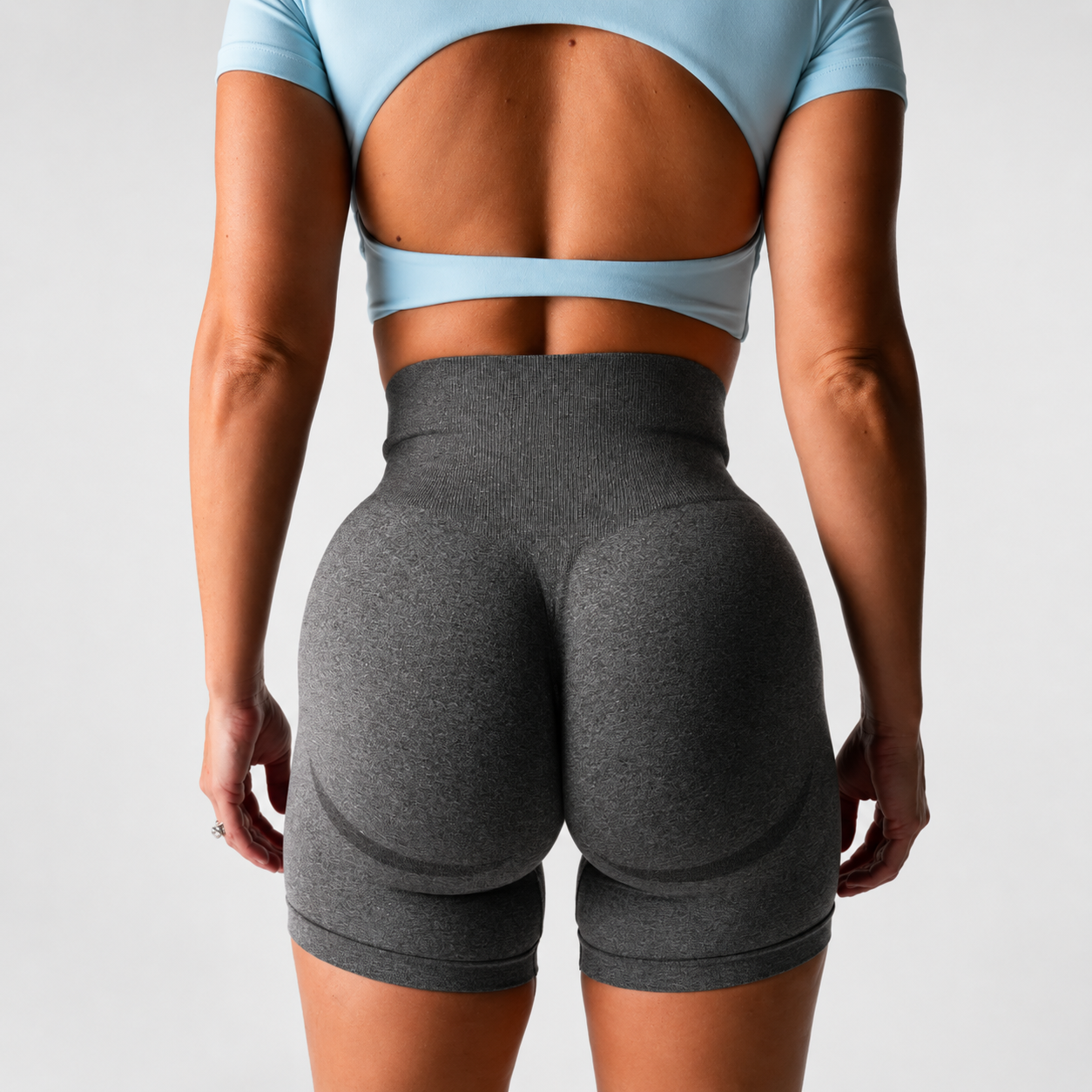 Conjunto Top & Shorts Essence Aevla (Azul e Cinza)
