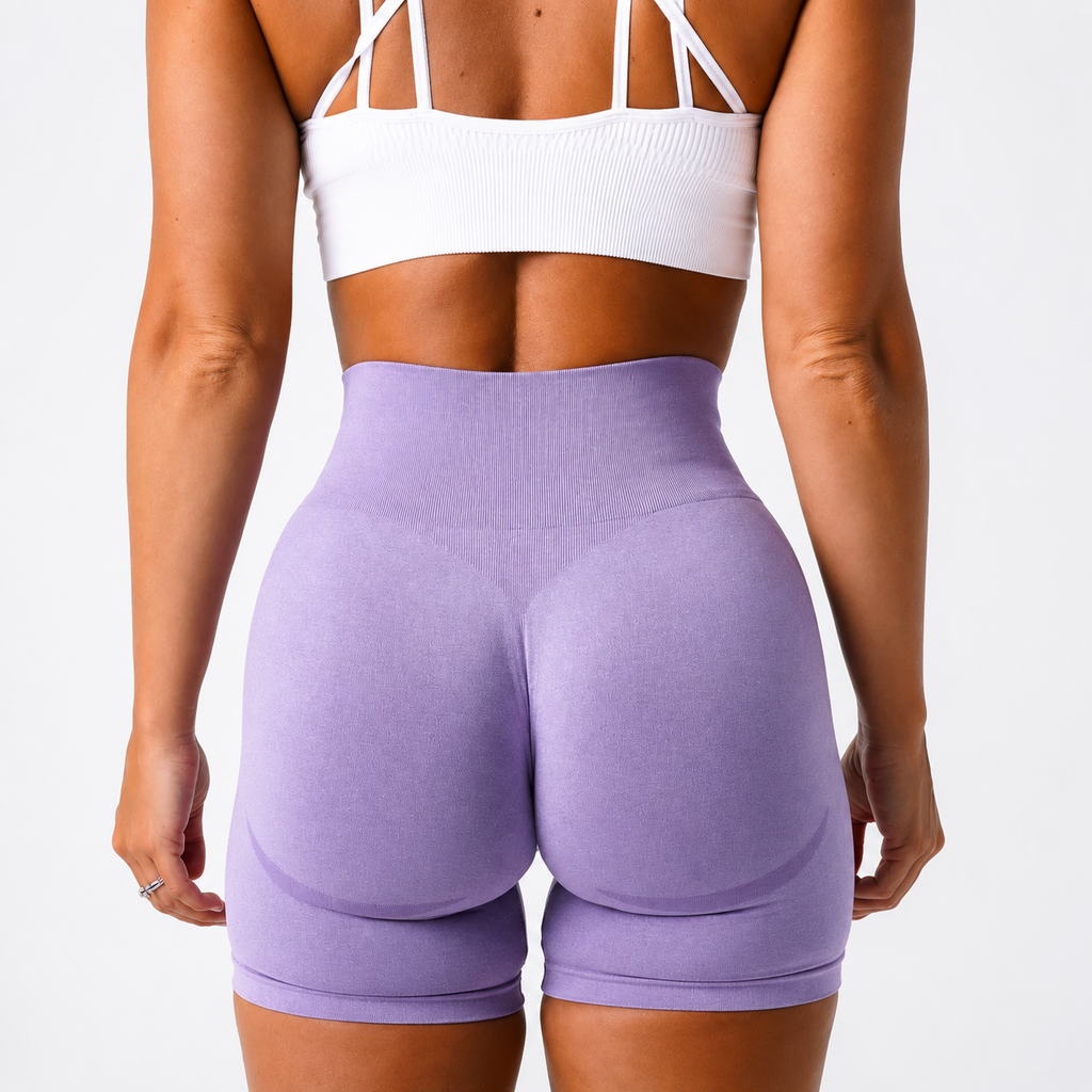 Conjunto Top e Shorts Essence Aevla (Branco e Roxo)